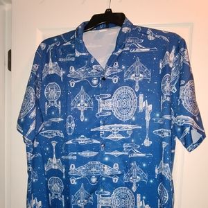 Star Trek ships dress shirt